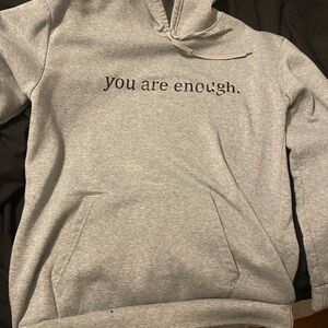 Gray Hoodie with Inspirational Text
